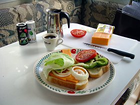 Fr�hst�ck am Klondike Highway